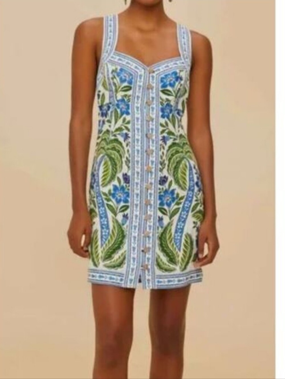 NWT FARM Rio Tropicance Off White Mini Dress - Picture 2 of 10